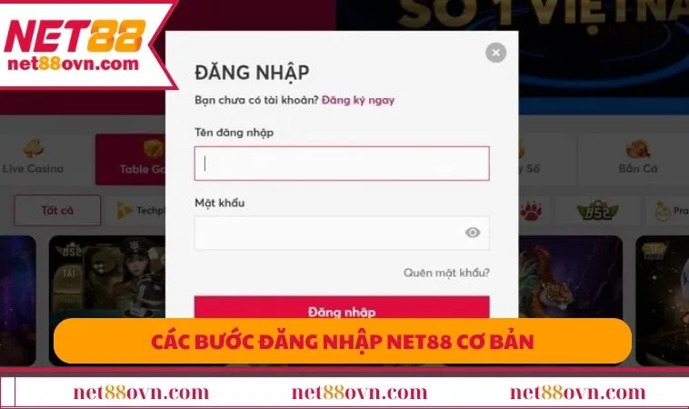 Các bước đăng nhập cơ bản