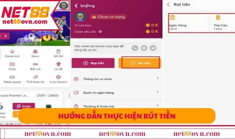 Hướng dẫn thực hiện rút tiền